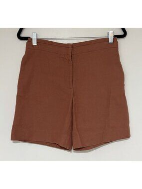 COS Women’s Terracotta Structured Women’s Shorts Size 6 100% Cotton